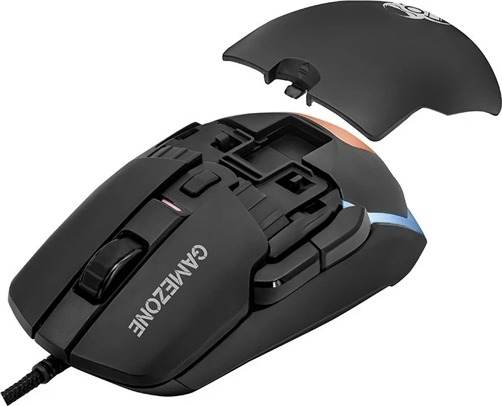 Gaming miška GameZone Master RGB, 12000 DPI, črna