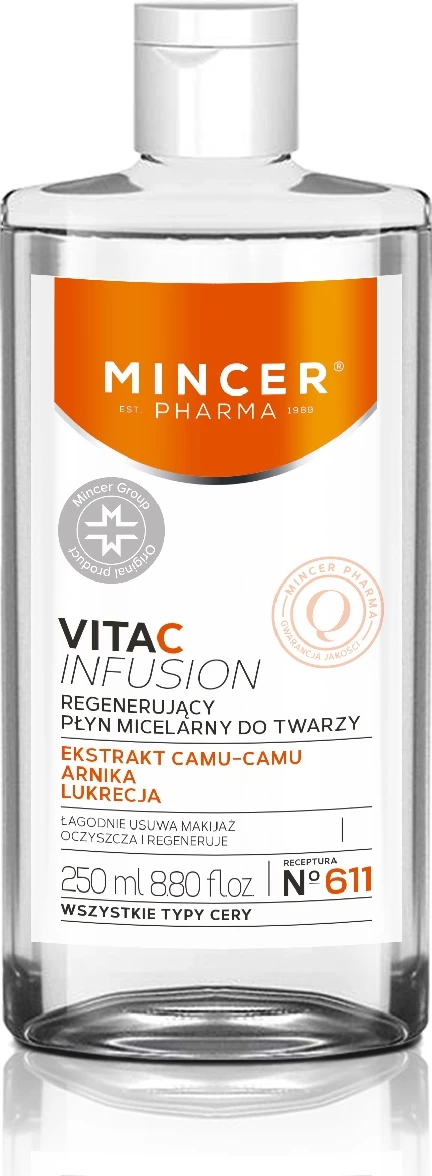 Micelarna voda za obraz, Mincer Pharma Vita C Infusion Regenerating No.611, 250 ml