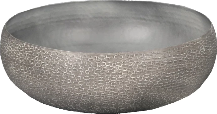 Dekorativna aluminijasta posoda, Andros, bela oprana, 34x34x11 cm