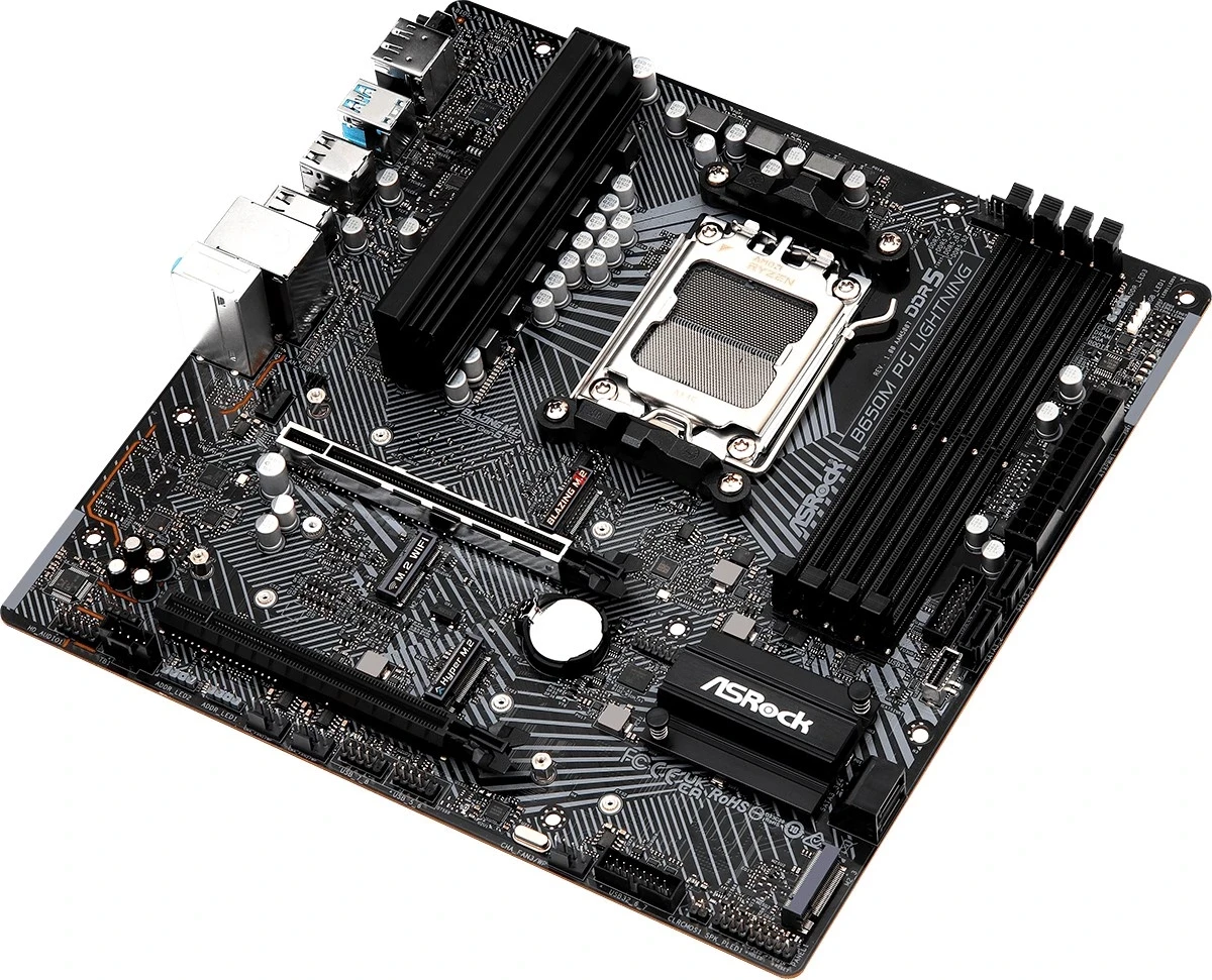 Plošča ASRock B650M PG Lightning, Socket AM5, micro ATX, črna