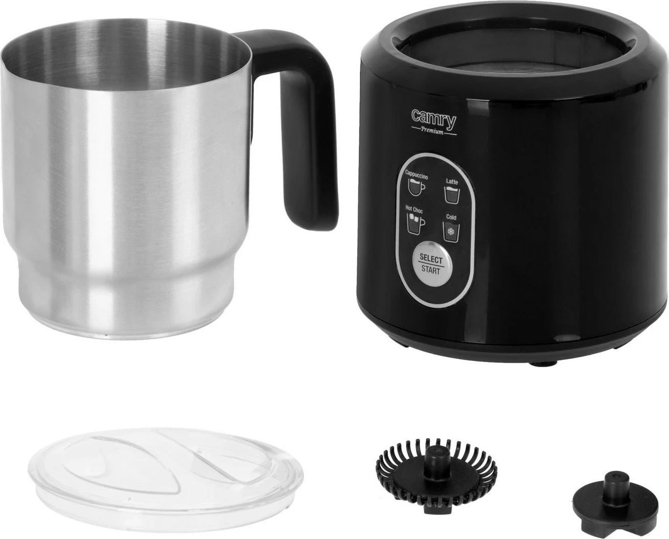 Električni penilnik za mleko Camry CR 4498, 350 ml, srebrno-črn