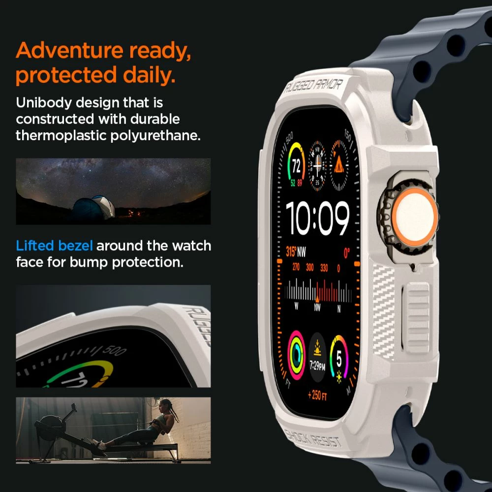 Zaščitna prevleka Rugged Armor za Apple Watch Ultra 1/2 49 mm, bež
