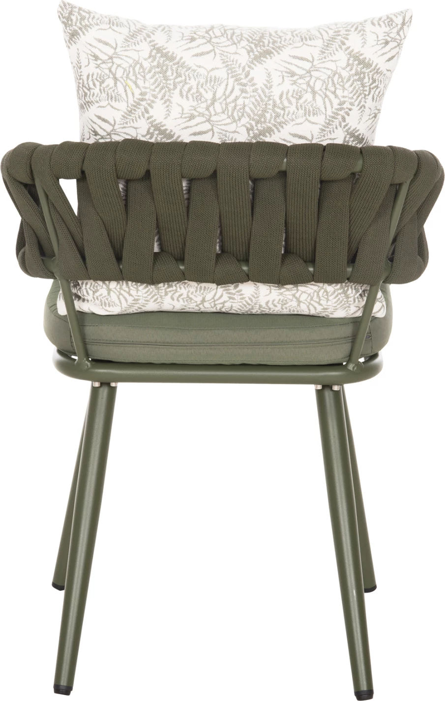 Aluminijasti naslanjač CAMDEN FH6141.09 z blazino z vzorcem - temno olivna 56x60x72-87Hcm