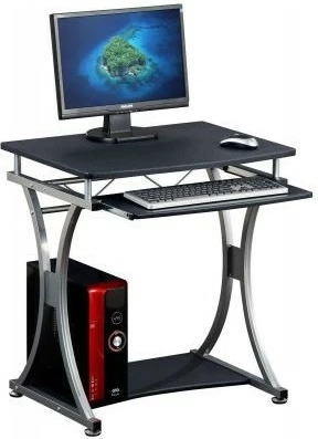 Računalniška miza Techly 307308, s policami, črna