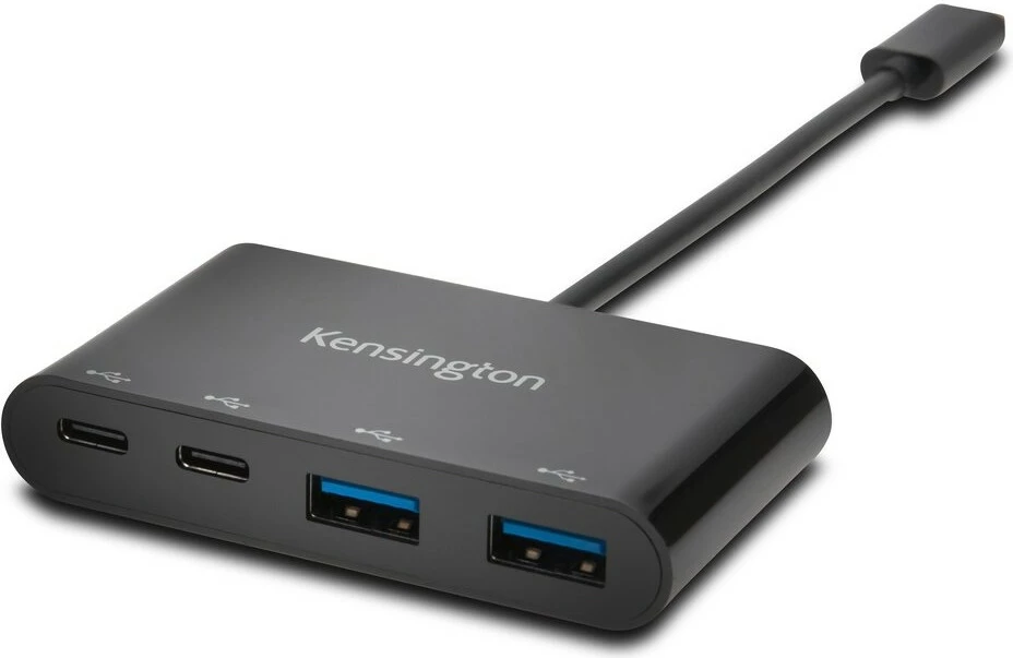 USB-C razširitveni hub 4-portni Kensington, USB 3.2 Gen 1, 5000 Mbit/s, črn