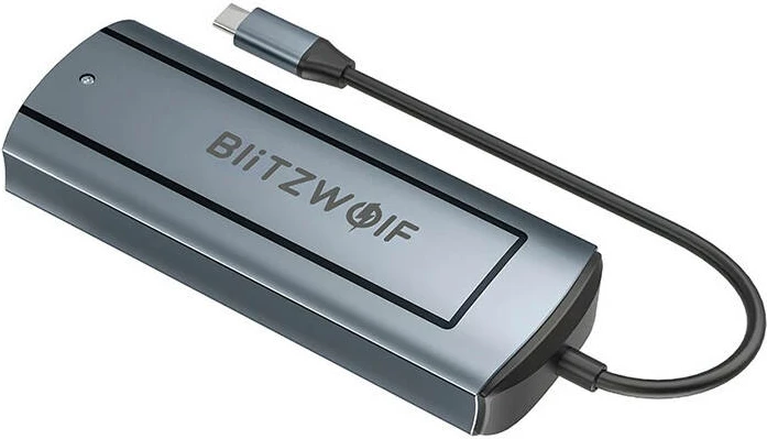 HUB adapter 6-v-1, USB 3.0, USB-C PD 100W, režo za SSD, BlitzWolf BW-Neo TH13, srebrn