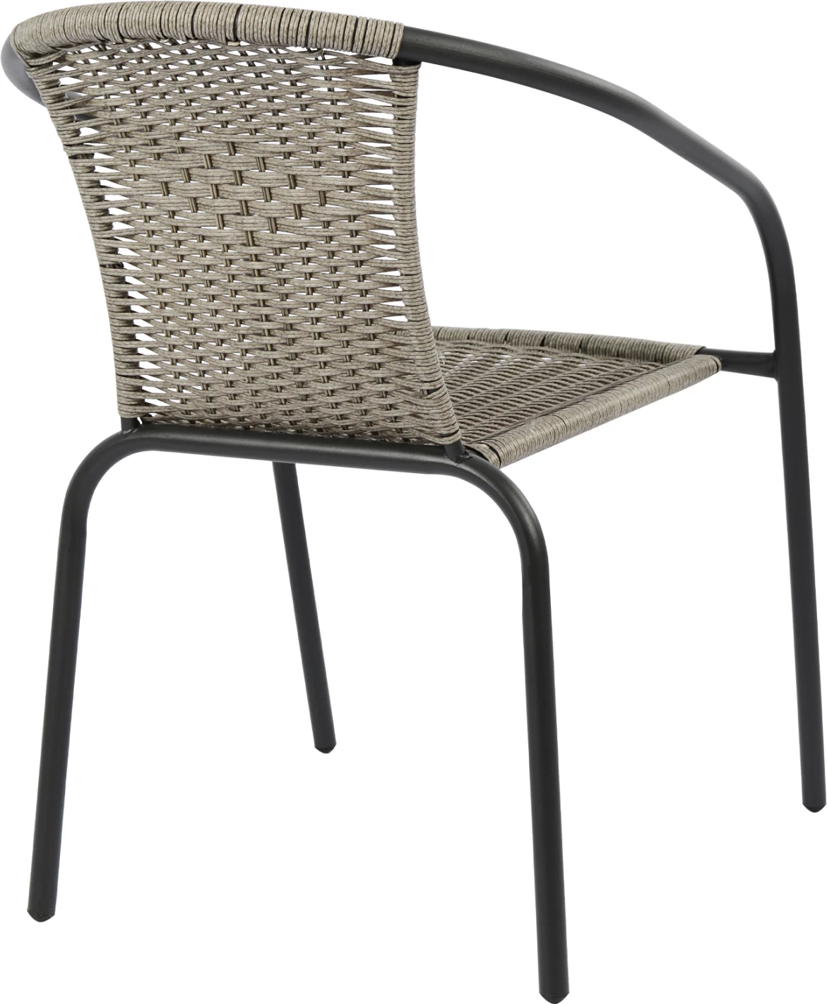 Naslanjač Camel FH5015.01 sivo kovinski s pletenjem 48x48-53x72 cm