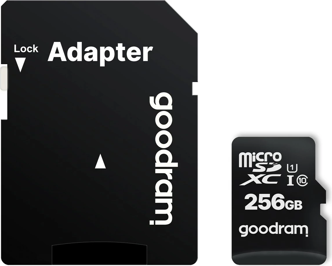 Kartica microSDXC Goodram M1AA, 256 GB, s adapterjem, črna