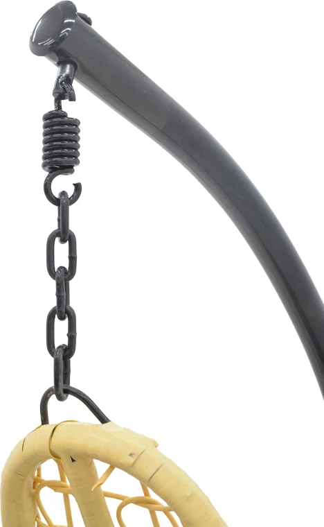 Viseči vrtni stol Soleil, naravna barva in črna kovina, 103x83x200 cm