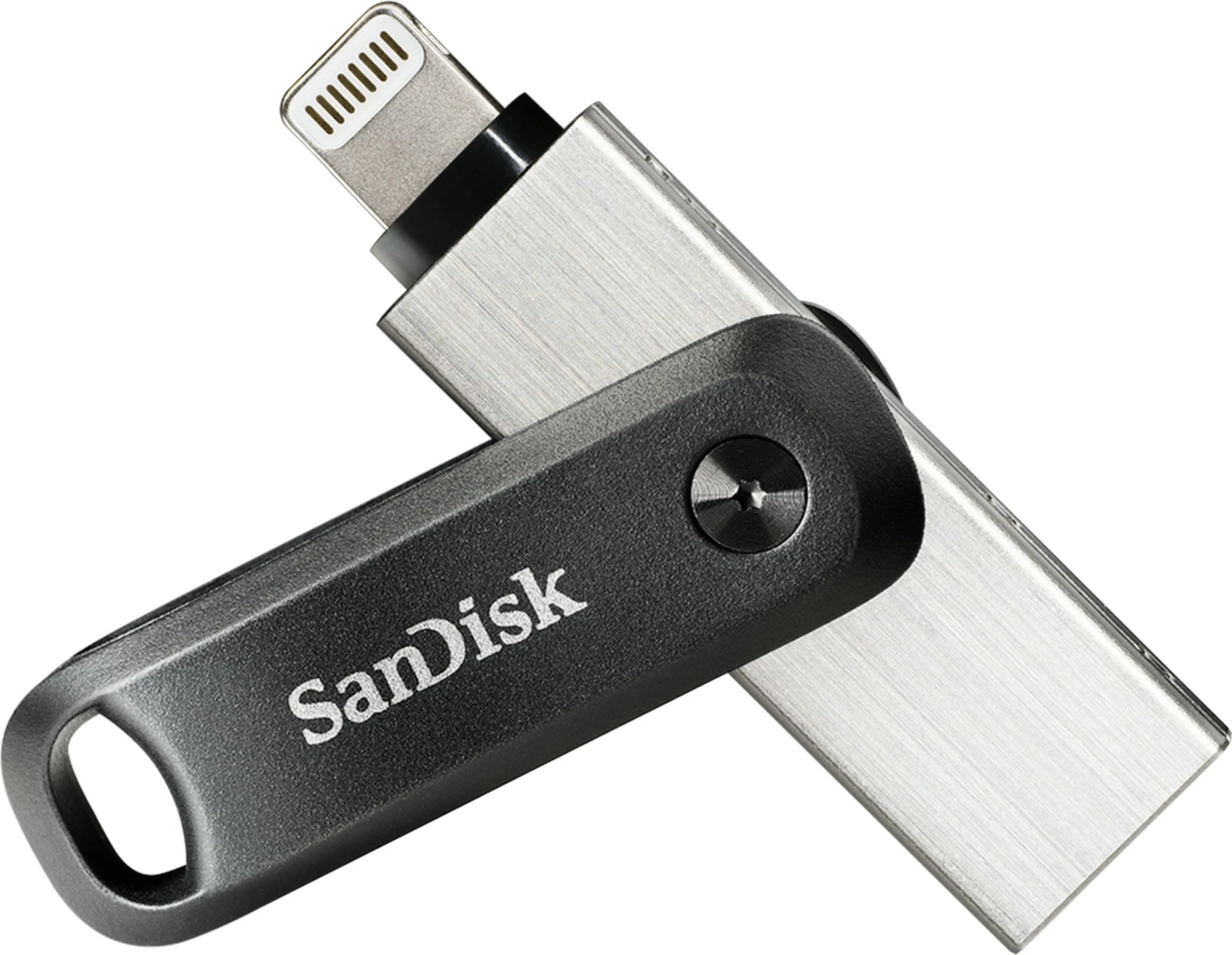 USB ključek Sandisk iXpand SDIX60N-128G-GN6NE, 128GB, USB 3.2 Gen 1, vrteč, sivo/srebrn