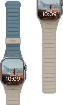 Silikonski magnetni pašček za Apple Watch UAG Pathfinder, 42/44/45/46/49 mm, sivo-modro