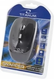 Brezžični miš Titanium TM105K, 1600 DPI, črn