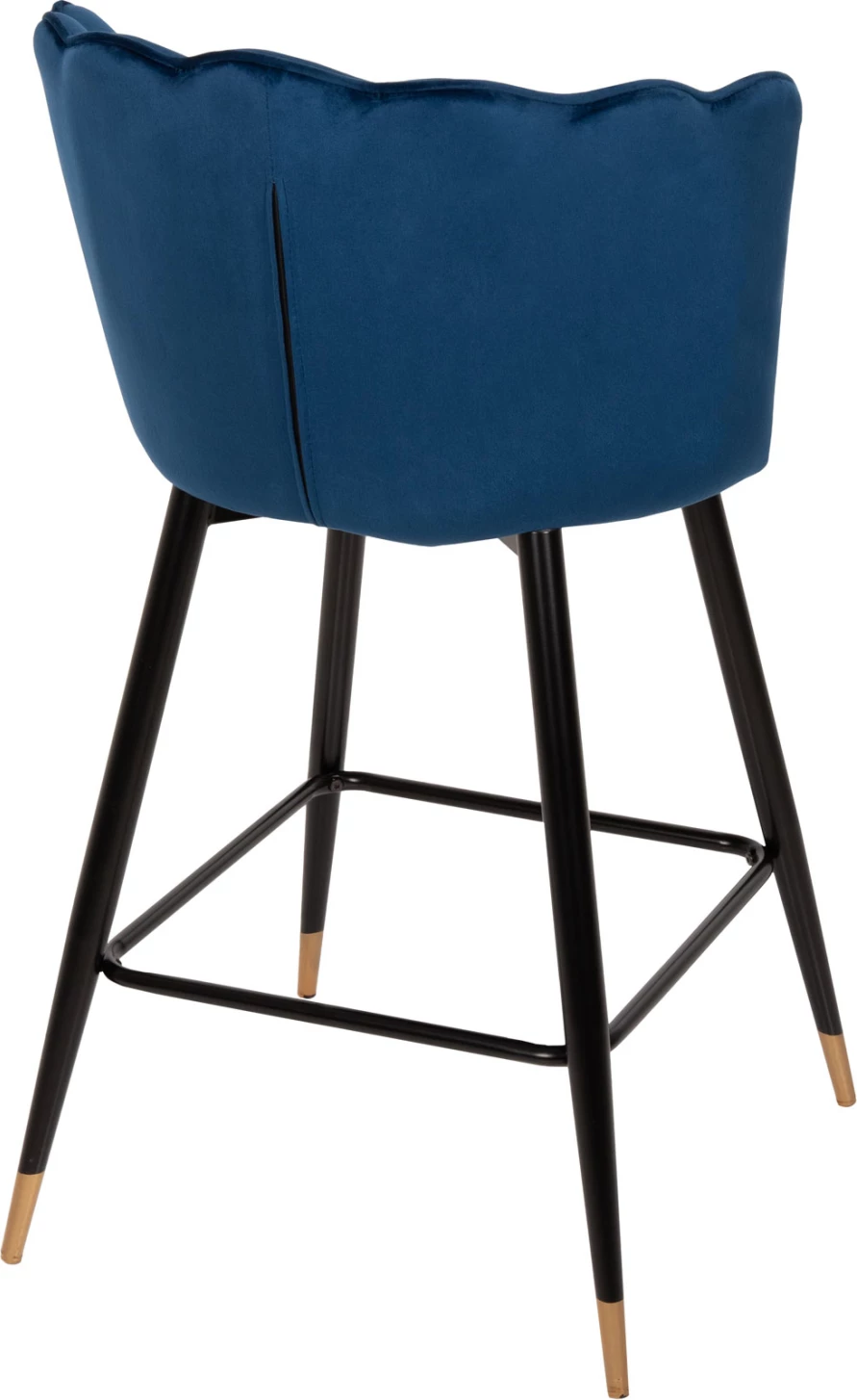 Barski stol VESNA FH8736.08 modri žamet kovinski okvir v črni barvi 50x50x90Hcm, set 2 kosov