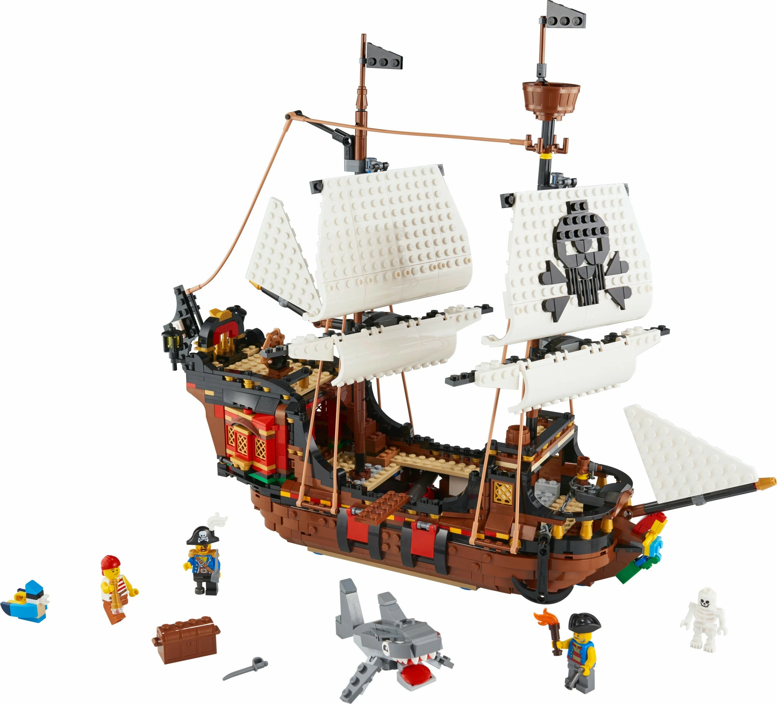 Set gradnje 3 v 1: Piratski čoln, LEGO Creator 31109, 1264 delov, večbarven