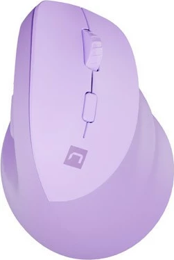 Vertikalna brezžična miška Natec Crake 2, 6 gumbov, Bluetooth/2.4 GHz, lavandna