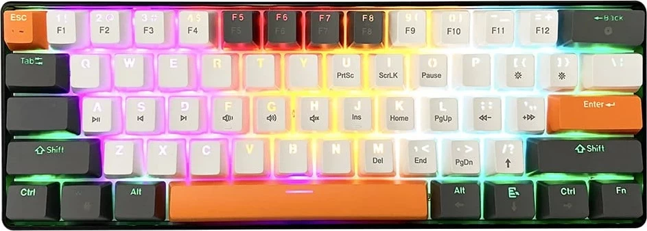 Mehanska tipkovnica 60%, večbarvna osvetlitev, Media-Tech MT1258, črna