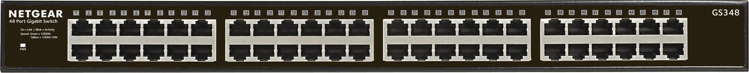 Neupravljiv switch, 48 vrat, za 19" omare, kovinsko ohišje Netgear GS348-100EUS
