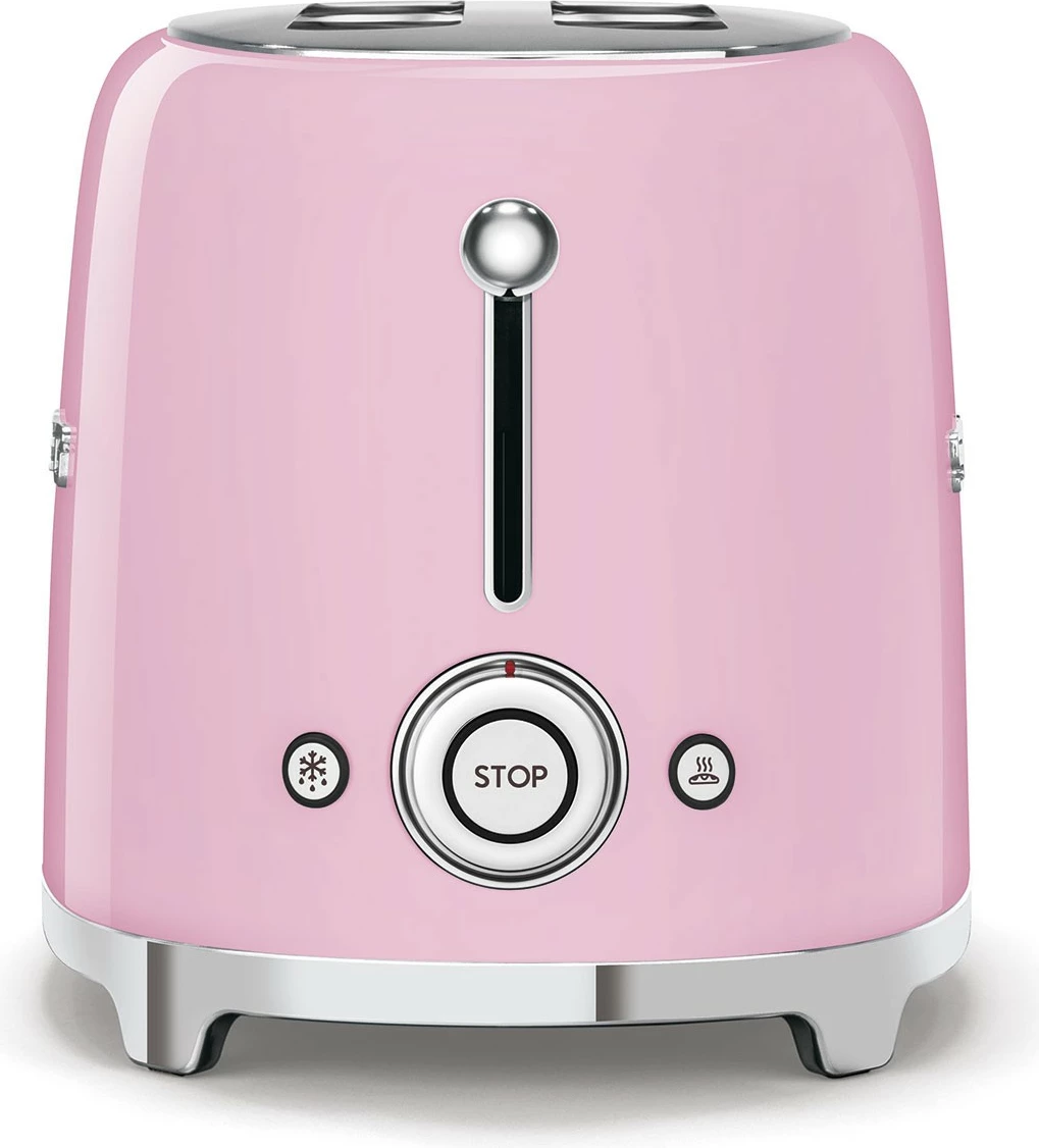Toster retro 50's Style SMEG, 4 rezine, rožnat
