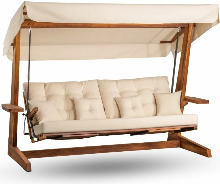 Trojni vrtni gugalni stol, bež, Luna Deluxe 2600
