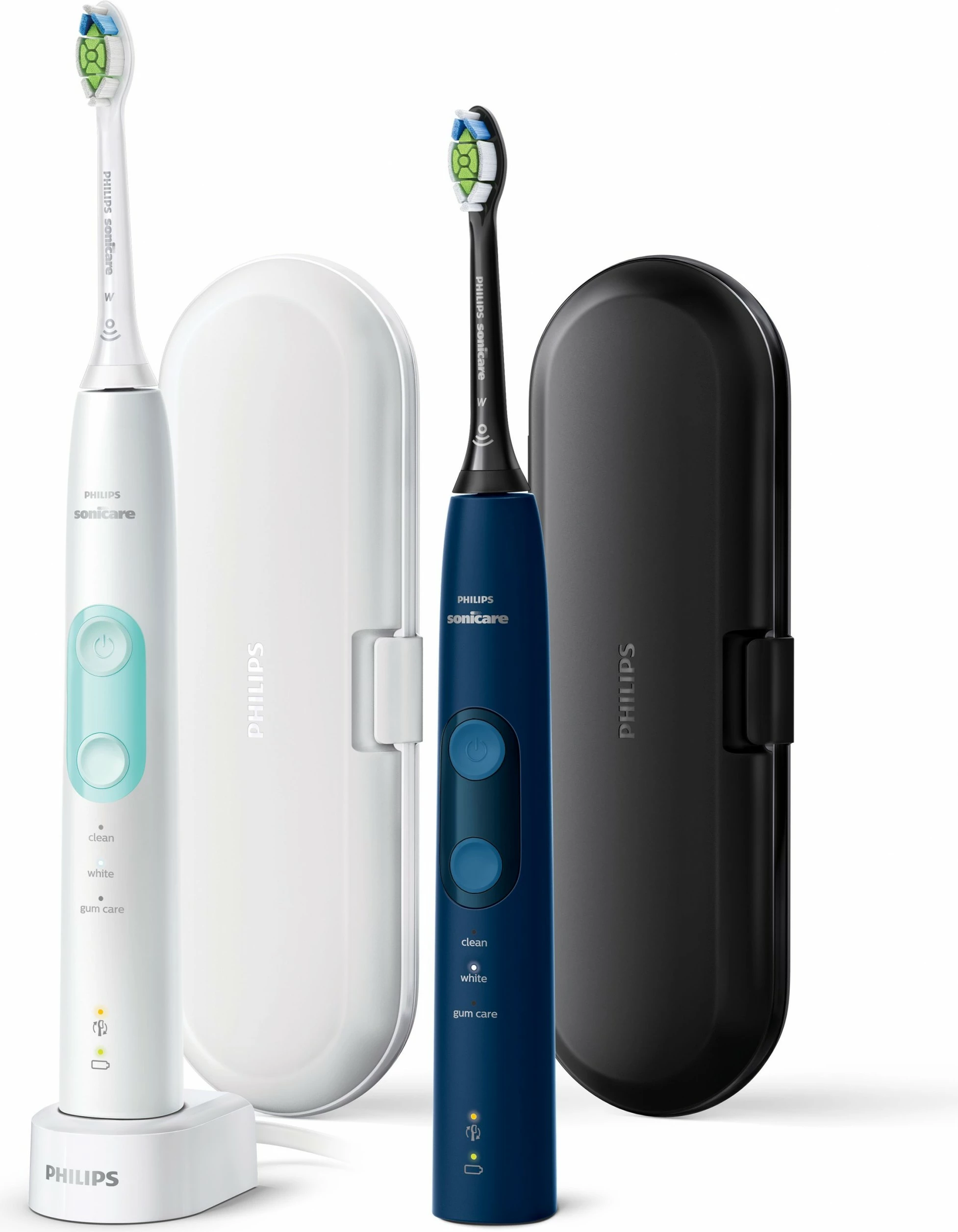 Električna zobna ščetka Philips Sonicare ProtectiveClean 5100 HX6851/34, 2 kosa, 62.000 gibov/min, siva/bela