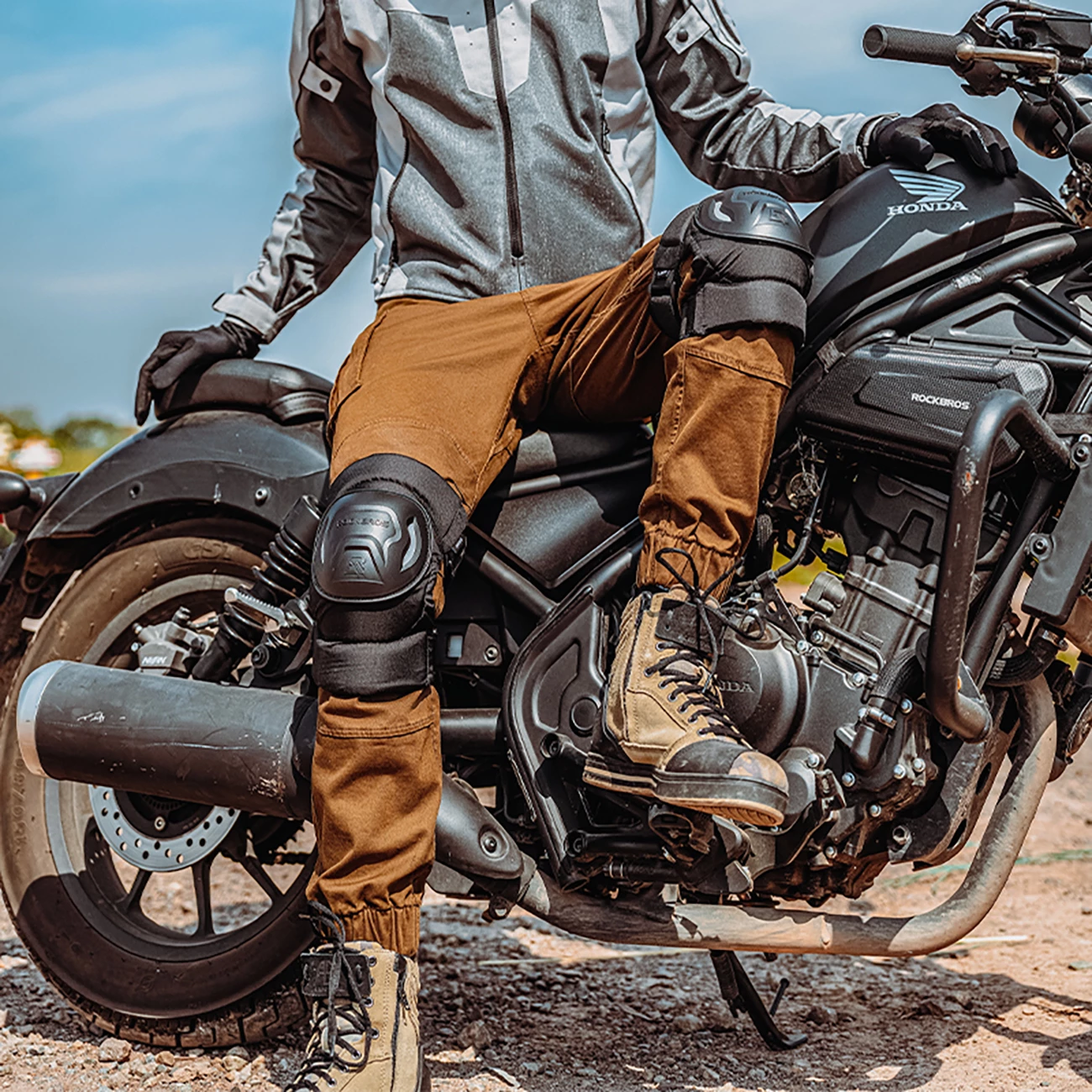 Koljenski ščitniki Rockbros 19230003001, najlon/plastika, črni, komplet