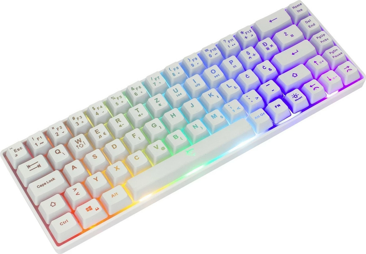 Gaming tipkovnica Ronin GK-2201, White Shark, RGB, USB, bela