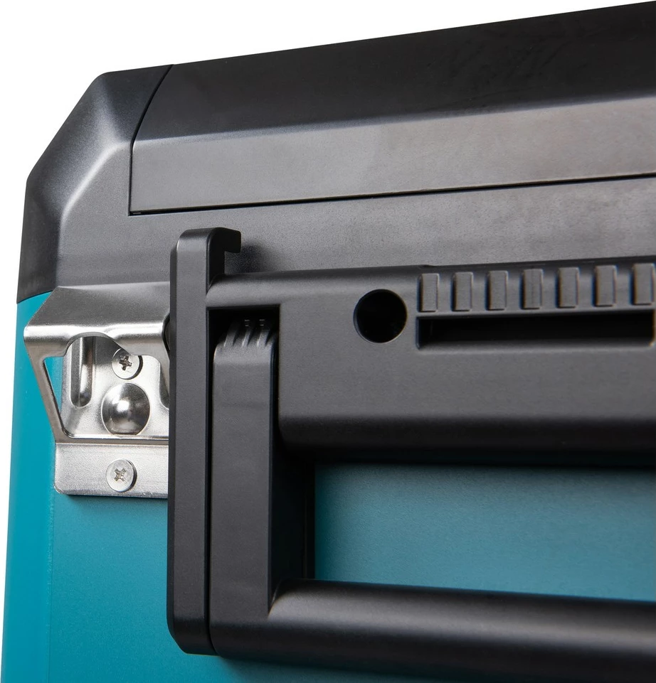 Prenosna termična škatla, hladilno-grelna, Makita CW004GZ 40V, LED zaslon, na kolesih, črno/modra