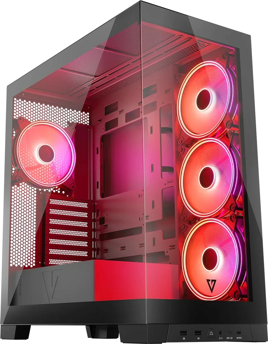 Računalniško ohišje MODECOM Volcano Space ARGB, Midi Tower, kaljeno steklo, črno
