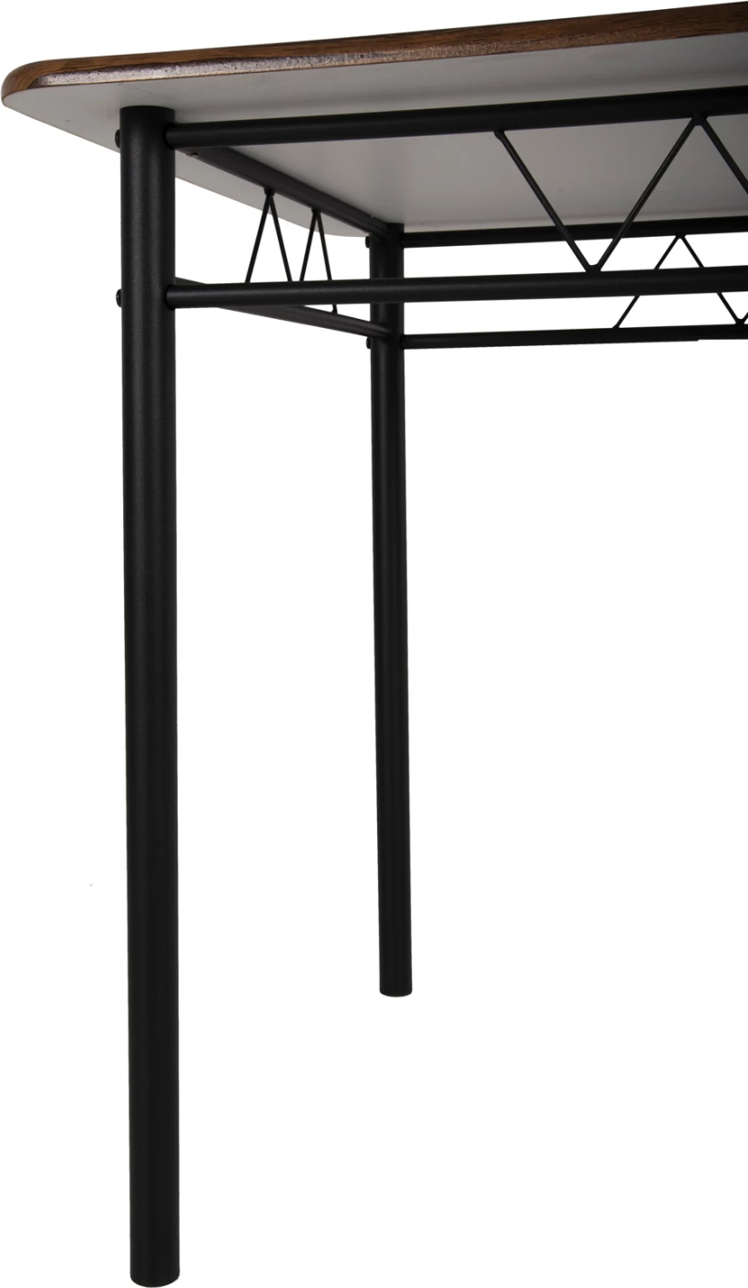 Jedilni set 5 kosov PEARY FH9416.11 črna kovina-MDF v barvi oreha 110x60x74Hcm