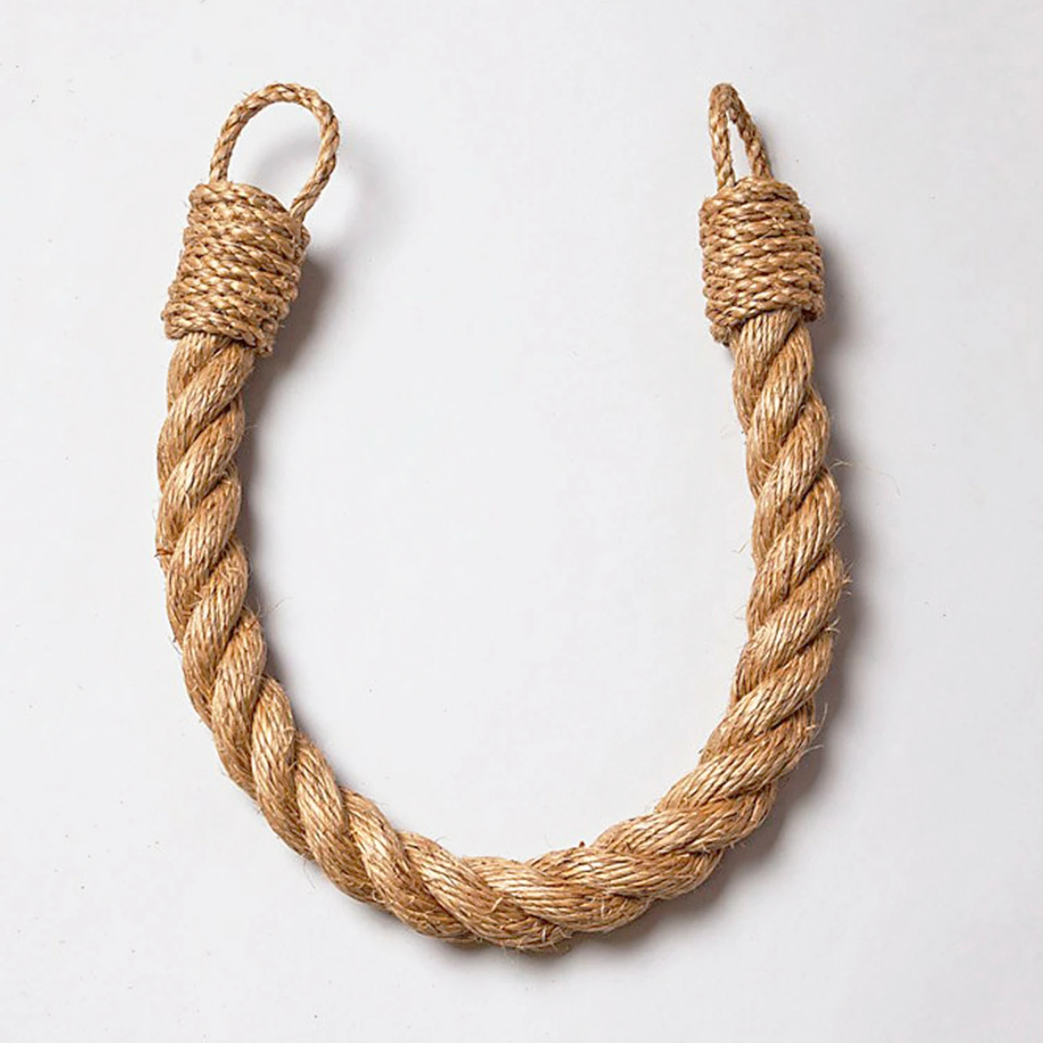 Stenski obešalnik iz vrvi, rjave barve, Aberto Design, Boruraf123