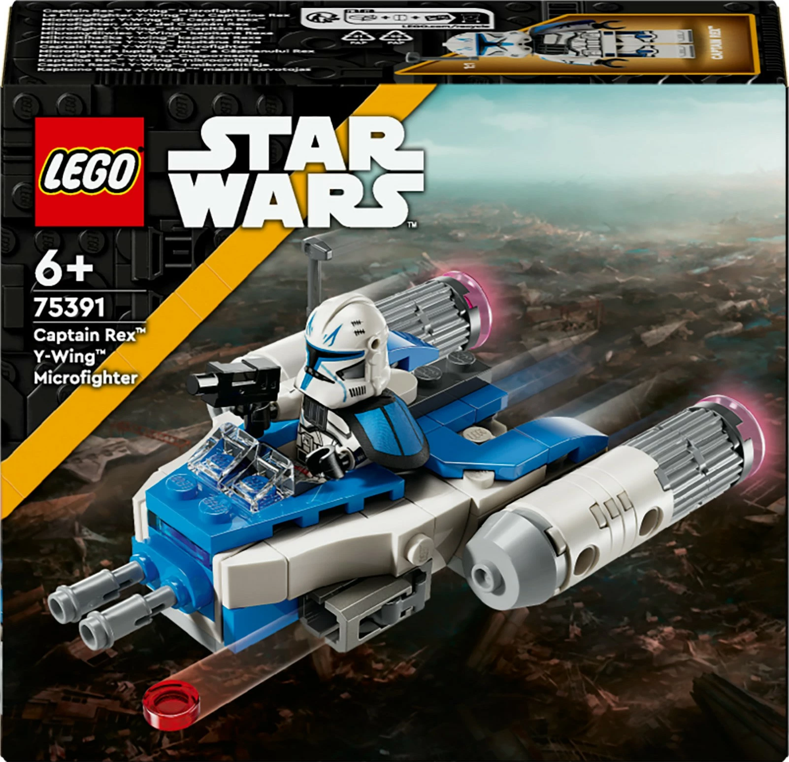 Set za sestavljanje LEGO Star Wars Y-Wing Microfighter Kapitan Rex, 99 kosov, večbarven