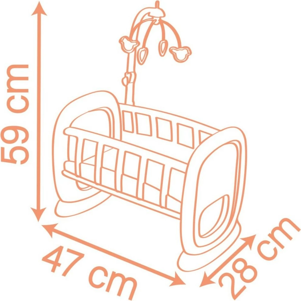 Igralna posteljica za punčke, plastika, roza/bele, Smoby Baby Nurse