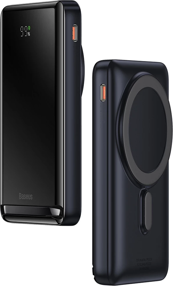 Powerbank Baseus Magnetic Bracket PPCX000203, 10000 mAh, MagSafe, 20 W, z USB-C kablom 0,5 m, temno modra