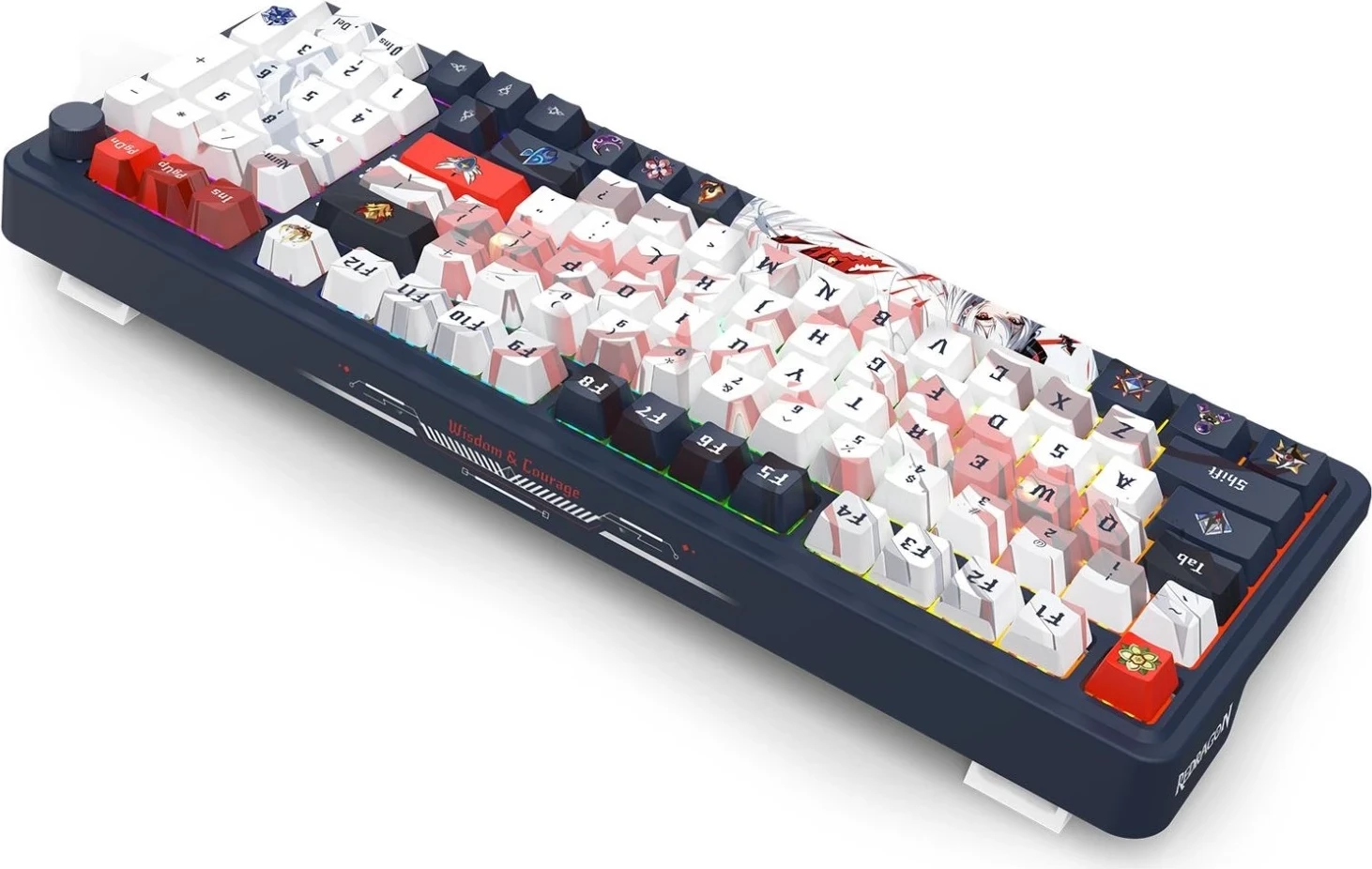 Mehanska tipkovnica z RGB, brezžična Redragon K686AK-RGB-PRO Eisa, bela-siva