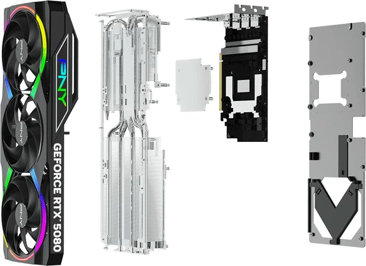 Grafična kartica PNY GeForce RTX 5080, 16 GB, GDDR7, PCI Express x16 5.0, večkratna
