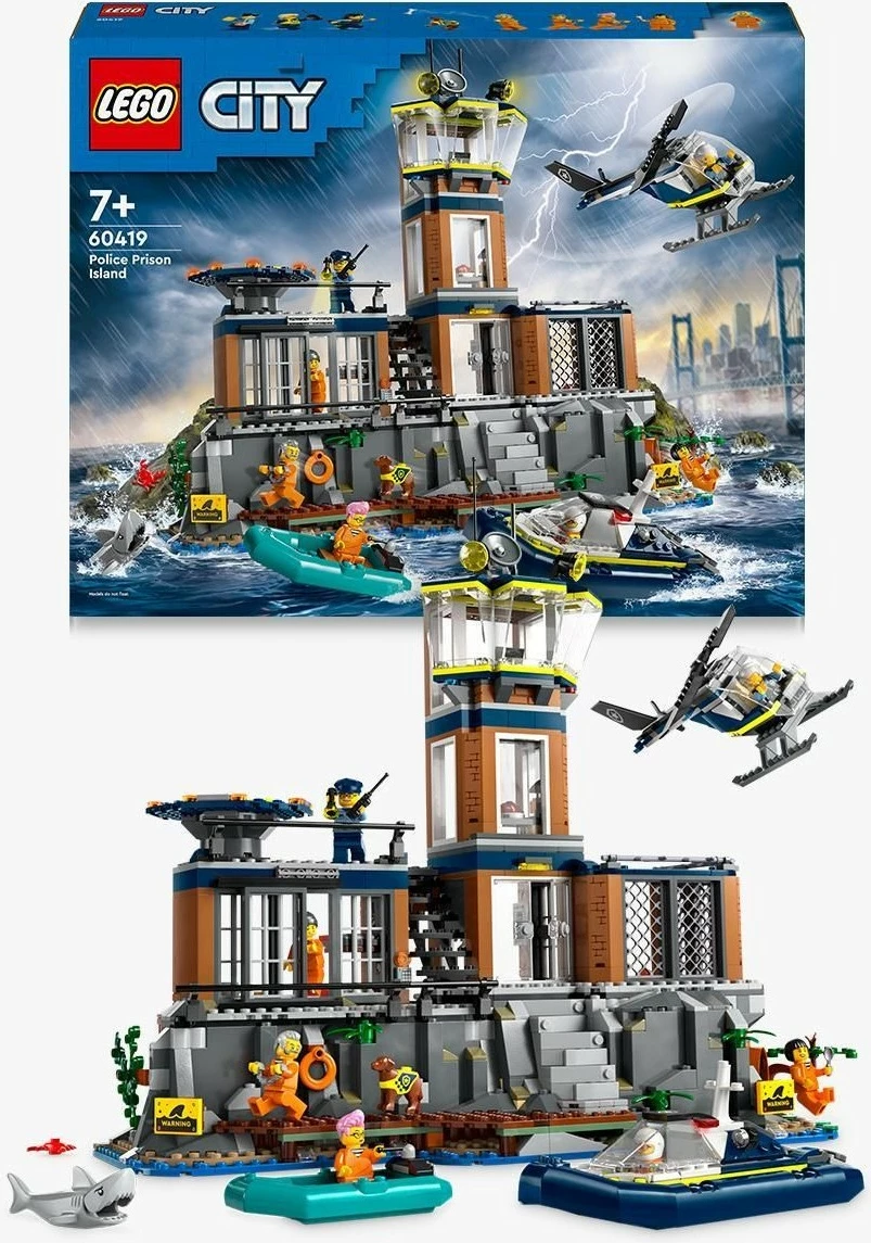 Gradbeni komplet Policijski zaporniški otok LEGO 60419, 980 kosov, večbarven