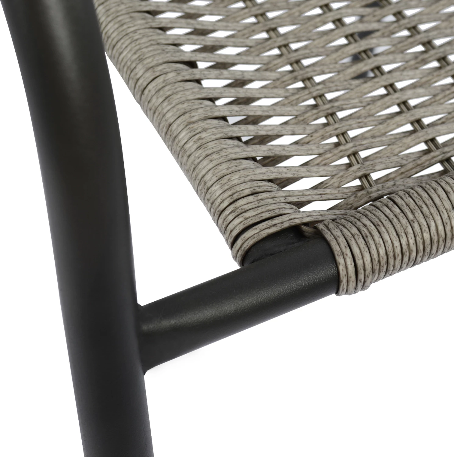 Naslanjač Camel FH5015.01 sivo kovinski s pletenjem 48x48-53x72 cm