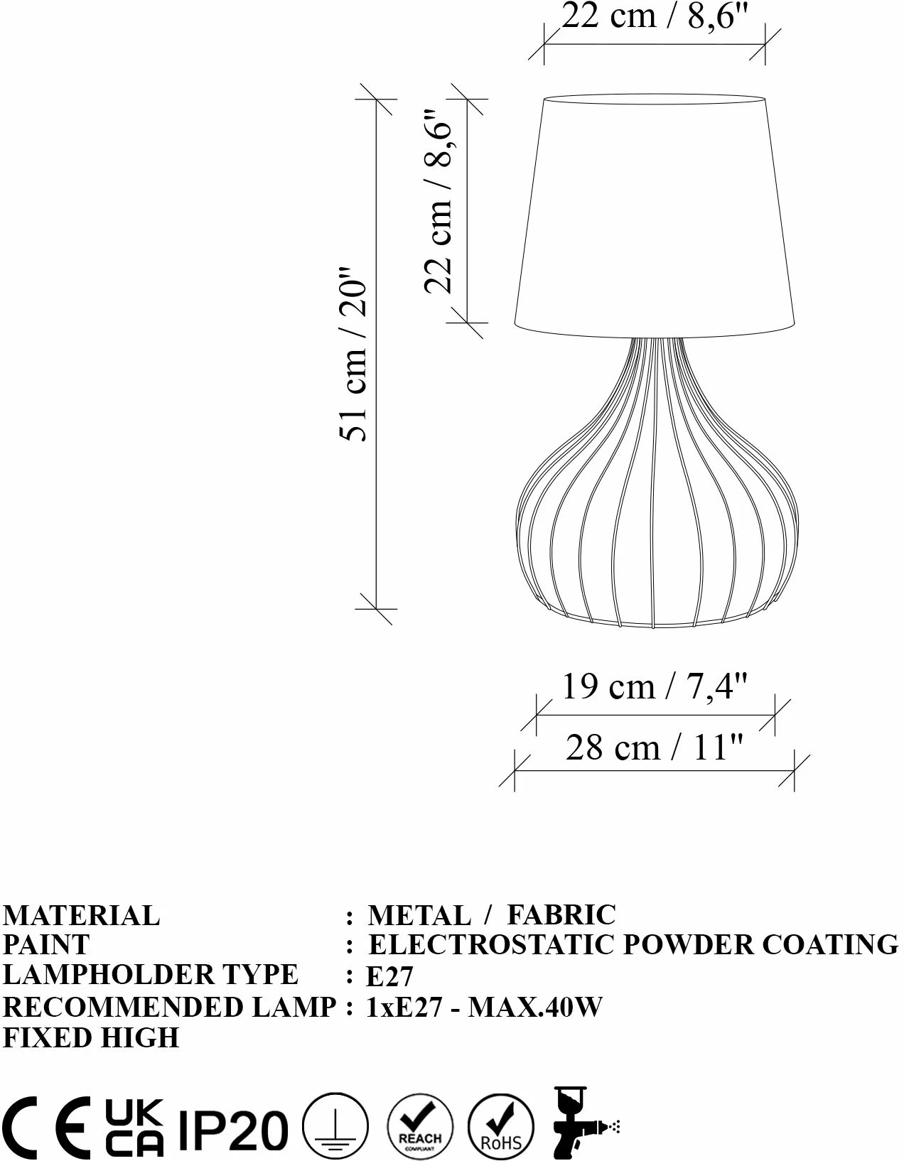 Namizna svetilka Opviq Telıs - 5401, zlata in črna