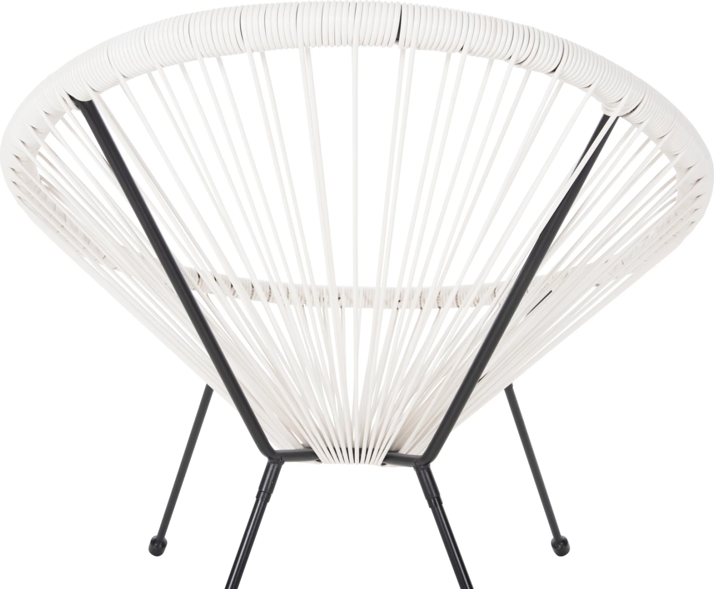 Gugalni stol za zunanjo uporabo tipa gnezdo ACAPULCO FH5872.12 črna kovina-sintetični ratan v beli barvi 71x72x80Hcm.