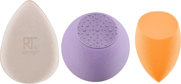 Set gobic za ličenje in čiščenje obraza, Real Techniques Pro-Glow Radiance Complexion, za ženske, 3 kosi