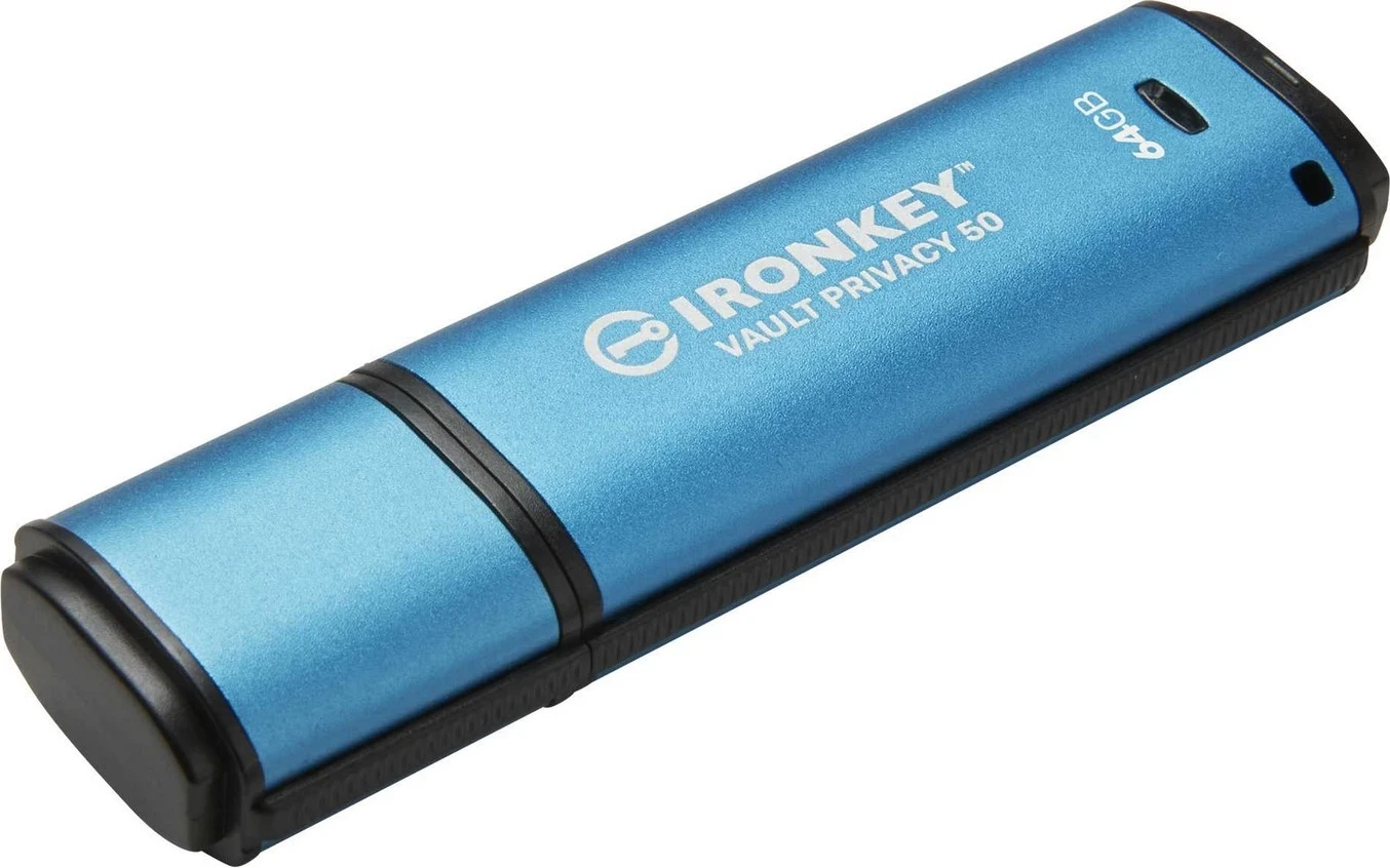 USB za shranjevanje Kingston IronKey Vault Privacy 50, 64GB, modra