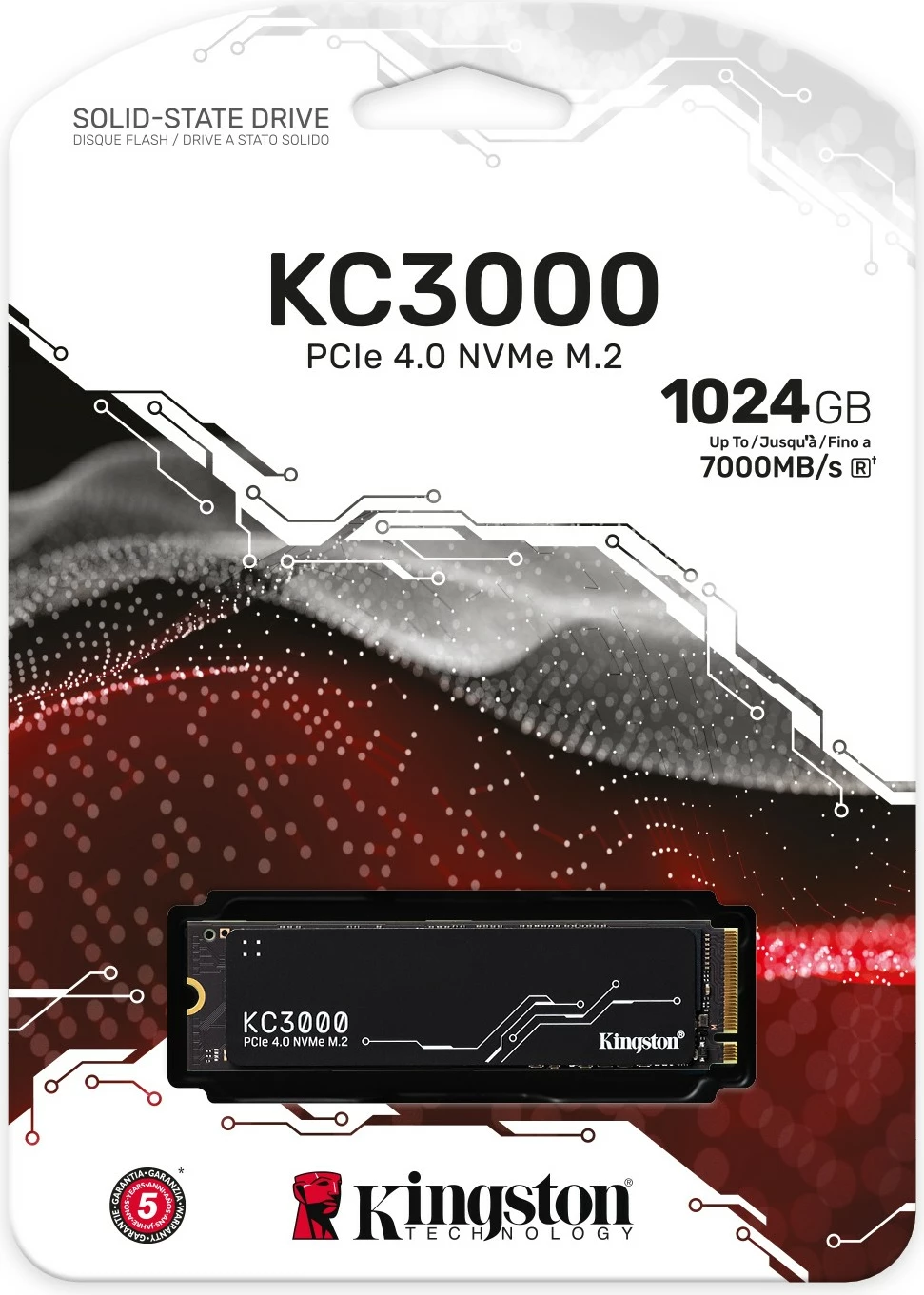 SSD NVMe M.2 1,02 TB Kingston KC3000, 7000 MB/s