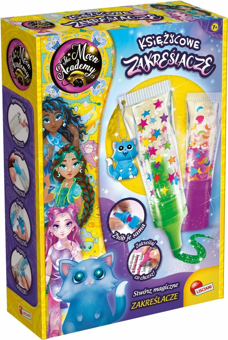 Kreativni set Moonlight Highlighters, Lisciani, Moon Academy, za deklice, večbarven