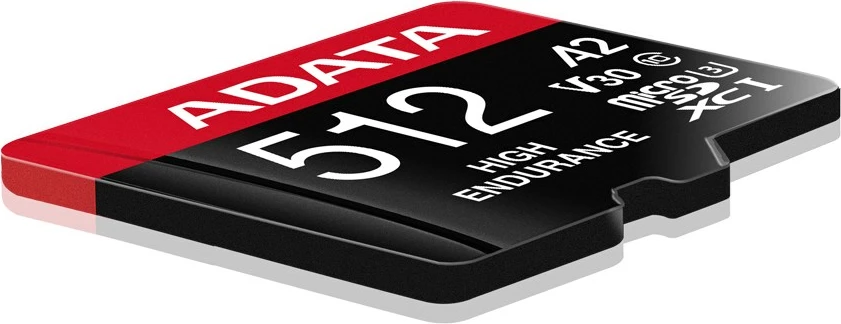 Pomnilniška kartica MicroSDXC 512 GB High Endurance ADATA, rdeča, z adapterjem