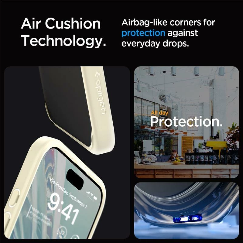 Zaščitni ovitek Crystal Hybrid za iPhone 15 Pro Max, Spigen, prozoren/bež