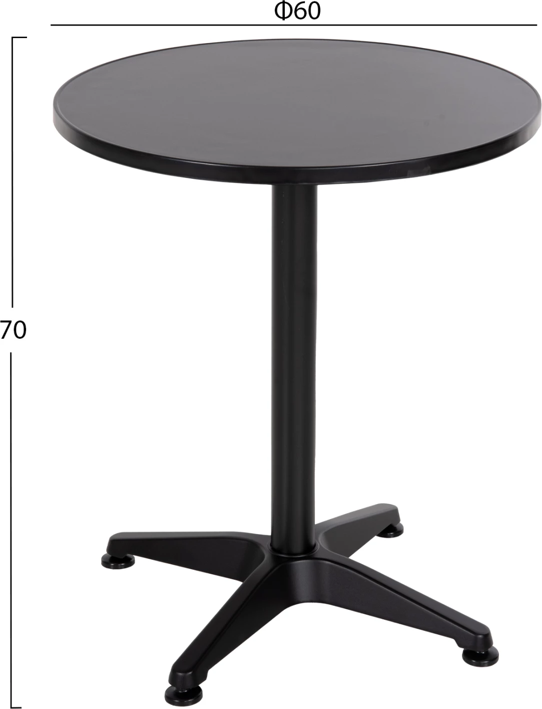 Zunanji okrogla miza GOSS FH5974.01 aluminij v črni barvi Φ60x70Hcm