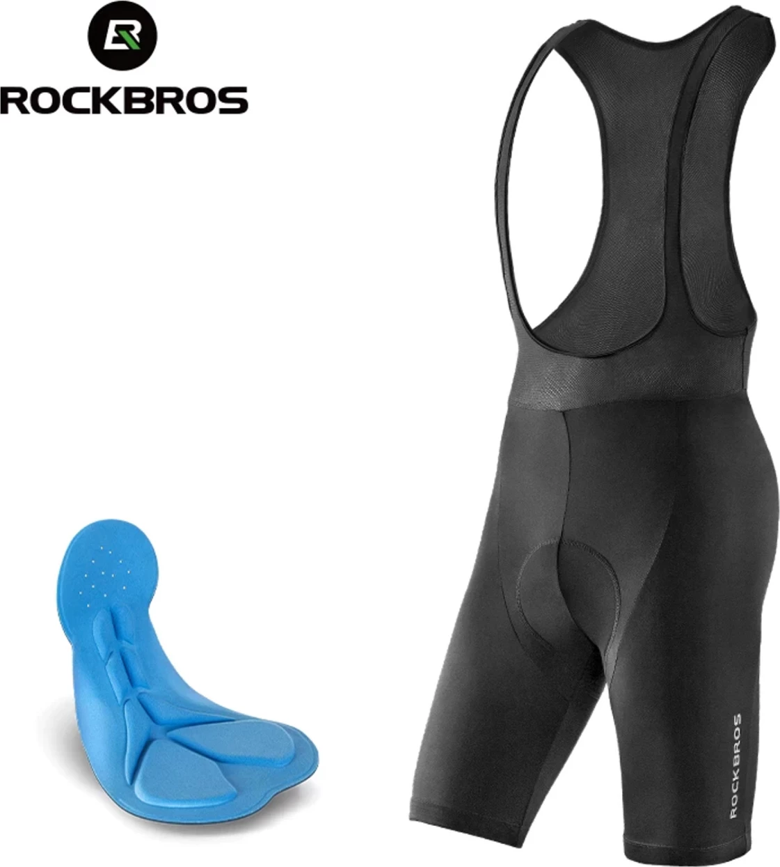 Kratke kolesarske hlače z blazino Rockbros RK2002XL, XL, črne