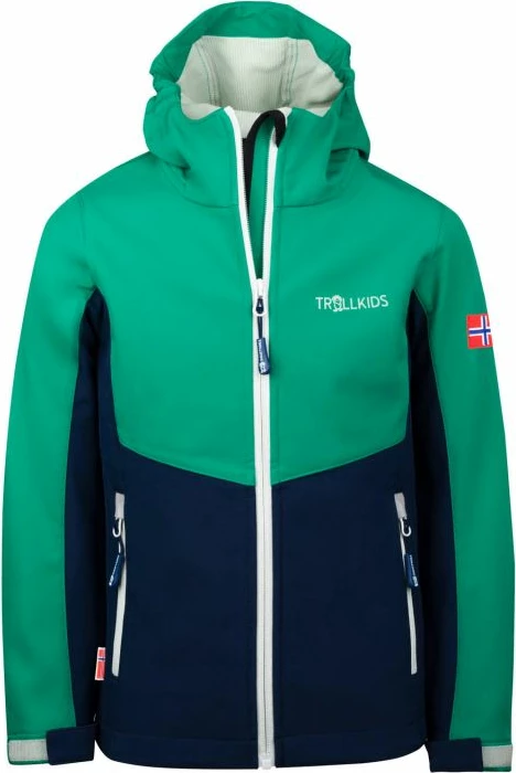 Softshell jakna za otroke Trollkids, zelena