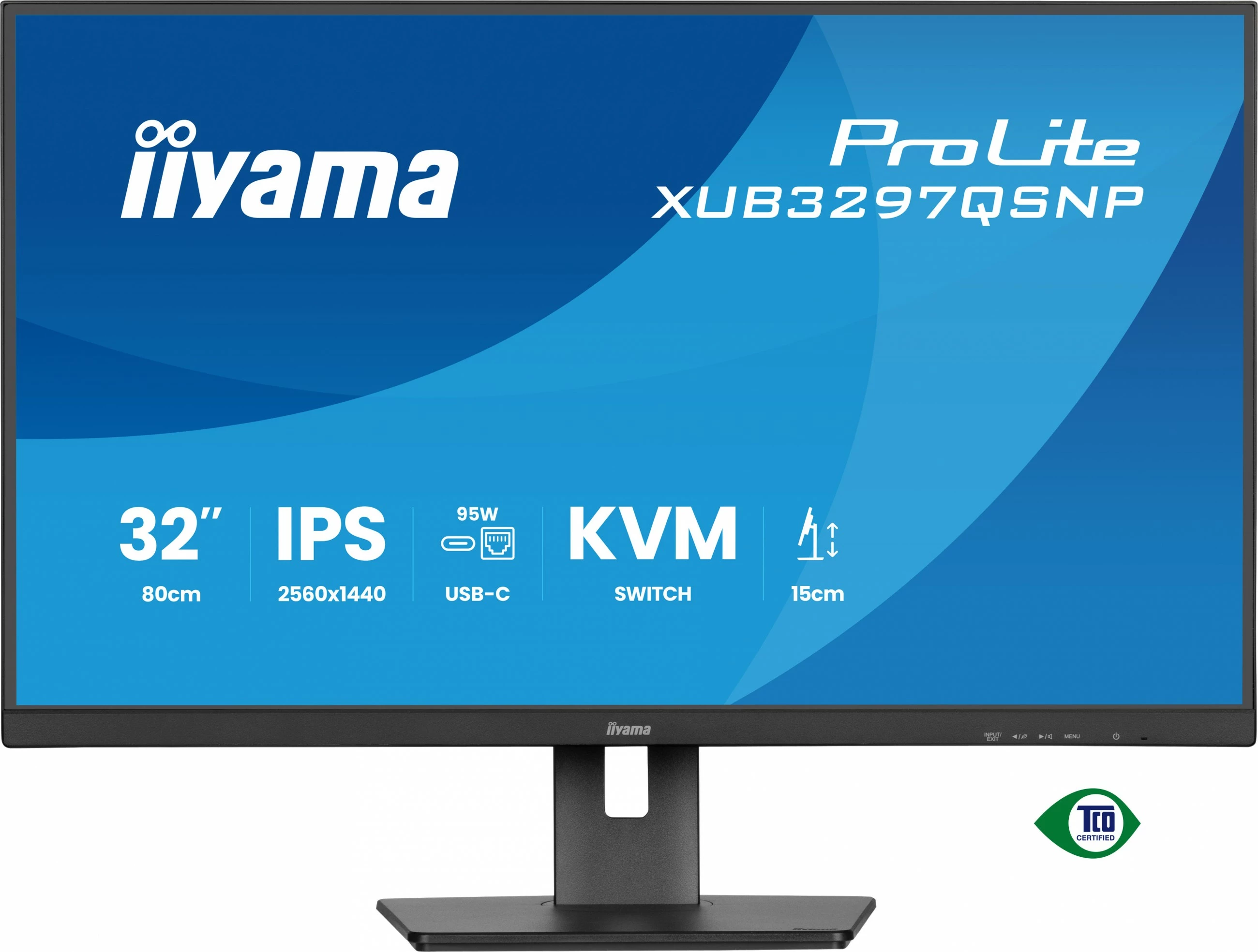Monitor 32-palčni IPS 2560x1440 iiyama XUB3297QSNP-B1, USB-C, KVM, črn