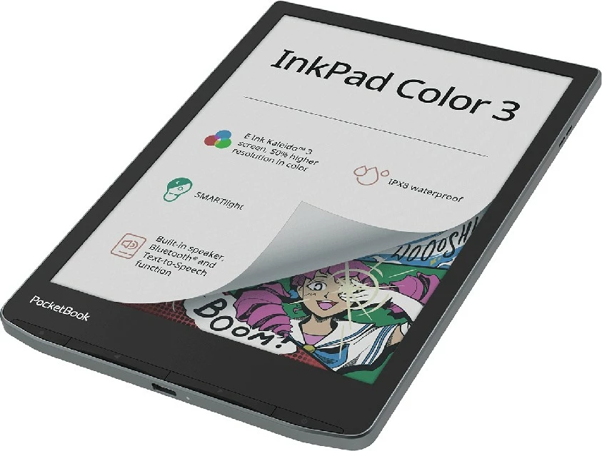 Barvit zaslon E Ink PocketBook InkPad Color 3, 32 GB, siv